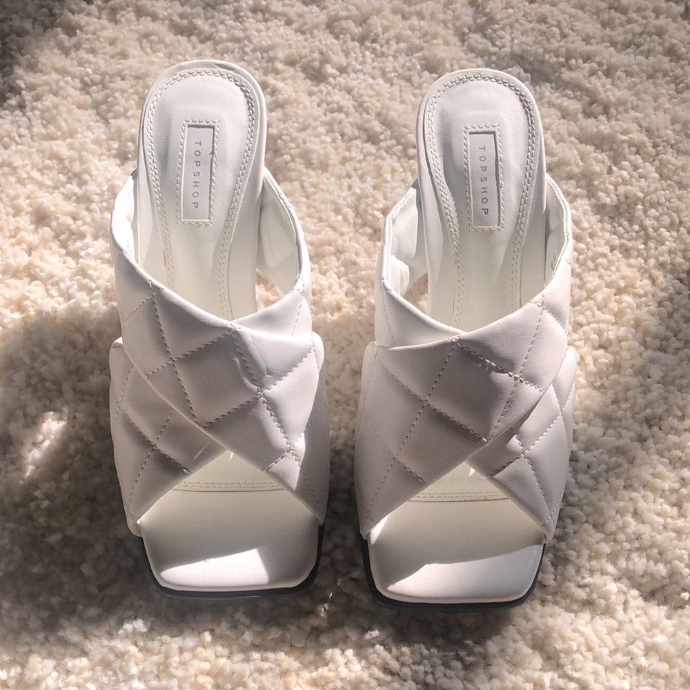 Topshop White Heels✨